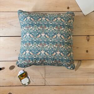 Alice Caroline Made w/Liberty Fabrics NWT Strawberry Thief Feather Throw Pillow